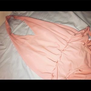 Pink Chiffon Halter Bodysuit